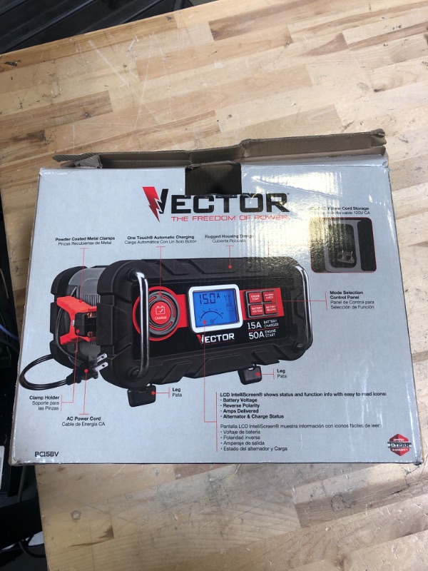Photo 2 of Vector 15 Amp Automatic 12V Battery Charger with 50 Amp Engine Start and Alternator Check