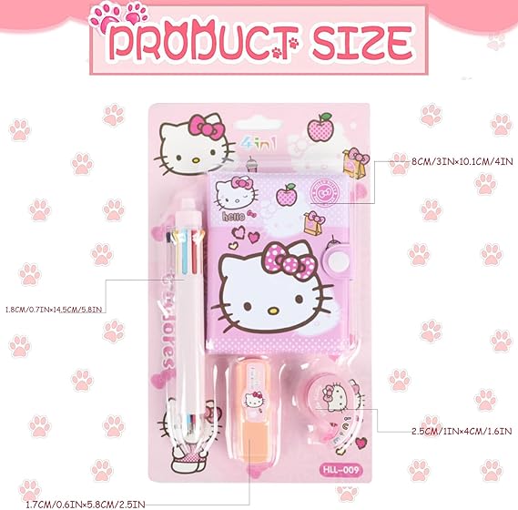 Photo 1 of Cute Back to School Supplies for Teen Girls, Pink Cat Stationery Set, Kawaii Stationary Set Back to School Gifts for Students First Day of School Birthday (Color and Patterns Random)
