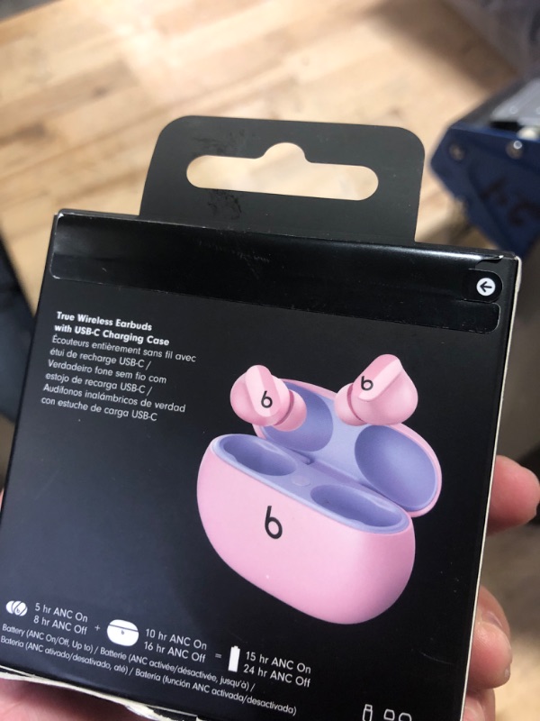 Photo 3 of Beats Studio Buds - True Wireless Noise Cancelling Earbuds - Compatible with Apple & Android, Built-in Microphone, IPX4 Rating, Sweat Resistant Earphones, Class 1 Bluetooth Headphones - Sunset Pink
