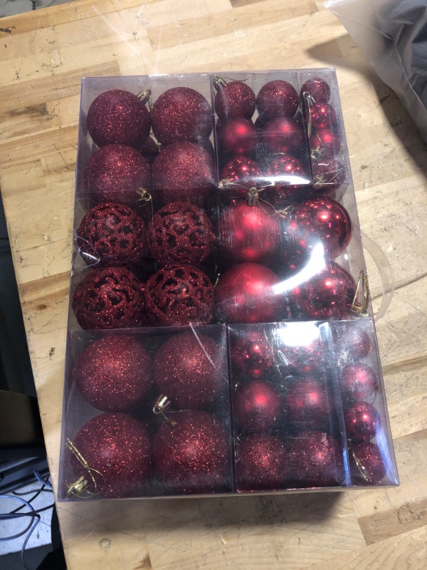 Photo 1 of 100 PCS RED CHRISTMAS ORNAMENTS 