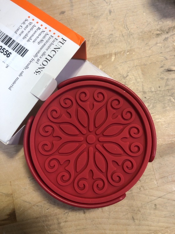 Photo 2 of 6 PCK GEL COASTERS RED