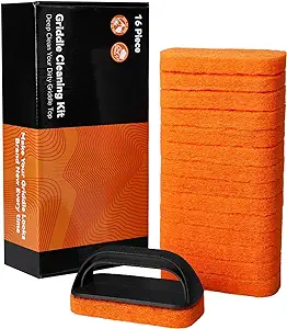 Photo 1 of 16-Piece Griddle Cleaning Kit for Blackstone, Flat Top Grill Cleaner - 15 Scrubber Pads and 1 Handle, Easy Cleaning on Hot or Cold Surfaces
