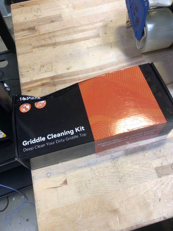 Photo 3 of 16-Piece Griddle Cleaning Kit for Blackstone, Flat Top Grill Cleaner - 15 Scrubber Pads and 1 Handle, Easy Cleaning on Hot or Cold Surfaces
