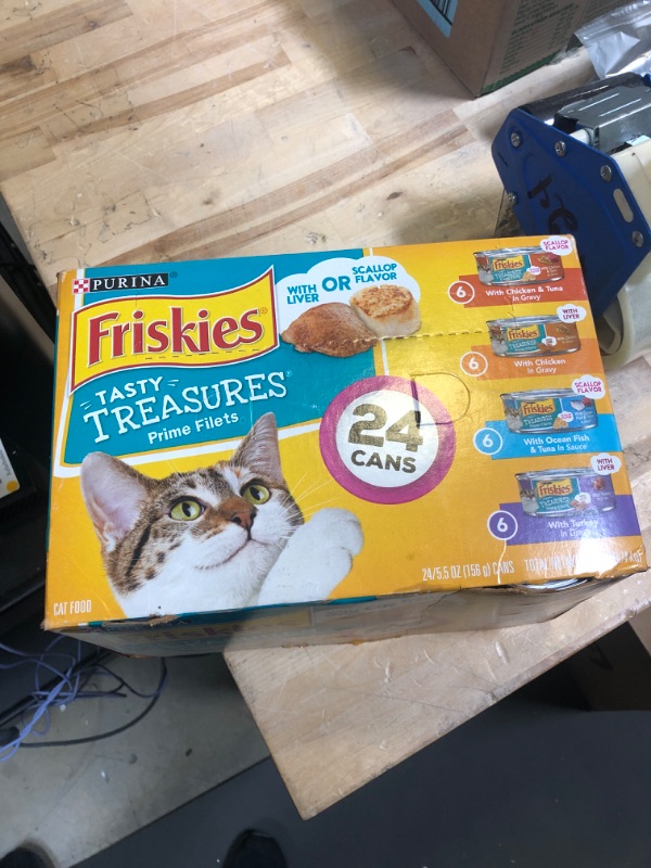 Photo 2 of Purina Friskies Tasty Treasures Variety Pack Cat Food - 24 cans, 5.5 oz each
EXP MAY 20205