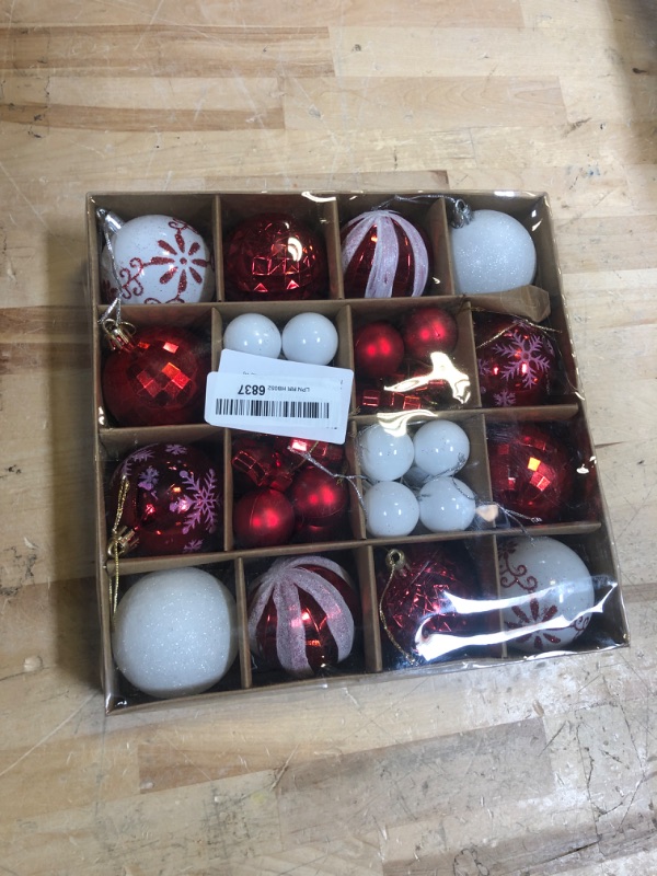 Photo 1 of 44 PCS CHRISTMAS ORNAMENTS RED WHITE