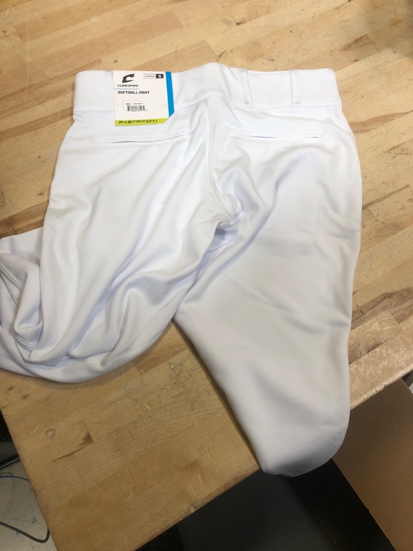 Photo 3 of CHAMPRO Women's Traditional Low-Rise Polyester Softball Pant White Small