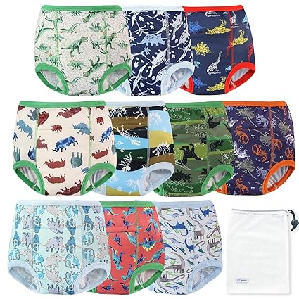 Photo 1 of EZ Moms 10 Packs Reusable Potty Training Underwear for Boys Double Absorption Toddler Training Pants Cotton Training Pants 2t-3t High Waist Training Underwear Boy 2T Toddler Boy Training Underwear
