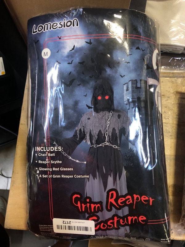 Photo 1 of GRIM REAPER HALLOWEEN COSTUME (GRAY, M)