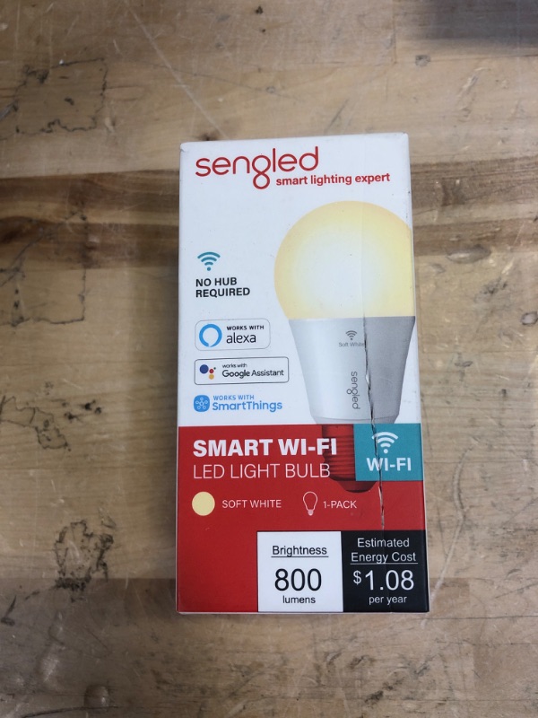 Photo 2 of Sengled Smart Bulb, Alexa Light Bulb Bluetooth Mesh, Smart Light Bulbs That Work with Alexa Only, A19 Dimmable LED Bulb E26, 60W Equivalent Soft White 800LM, Certified for Humans Device, 1 Pack 1 Count (Pack of 1)