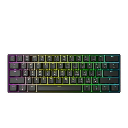 Photo 1 of HK GAMING GK61s Mechanical Gaming Keyboard - 61 Keys Multi Color RGB Illuminated LED Backlit Wired Programmable for PC/Mac Gamer ( Gateron Mechanical
