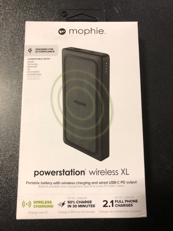 Photo 2 of mophie powerstation Wireless Power Delivery (PD) XL 10K Black – Large Internal Battery with Dynamic Charging Capabilities.