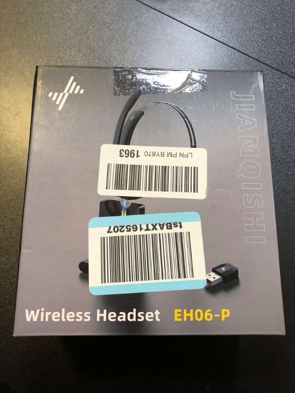 Photo 2 of Bluetooth Headset - Wireless Headset with Noise Cancelling Microphone, V5.2 Computer Headphones with USB Dongle, Charging Base & Mic Mute for Work/Call Center/PC/Laptop/Online Class/Zoom
