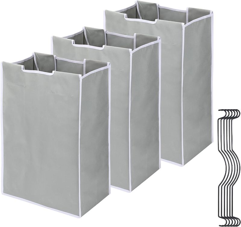 Photo 1 of 3 Bag Laundry Sorter Replacement Bags with 6 Handles, Jhua 3 Pack Large Hamper Cart Removable Replacement Bags, 600D Laundry Hamper Liner Laundry Storage Organizer Replacement Bags, 14.9x9.0x21.7in
