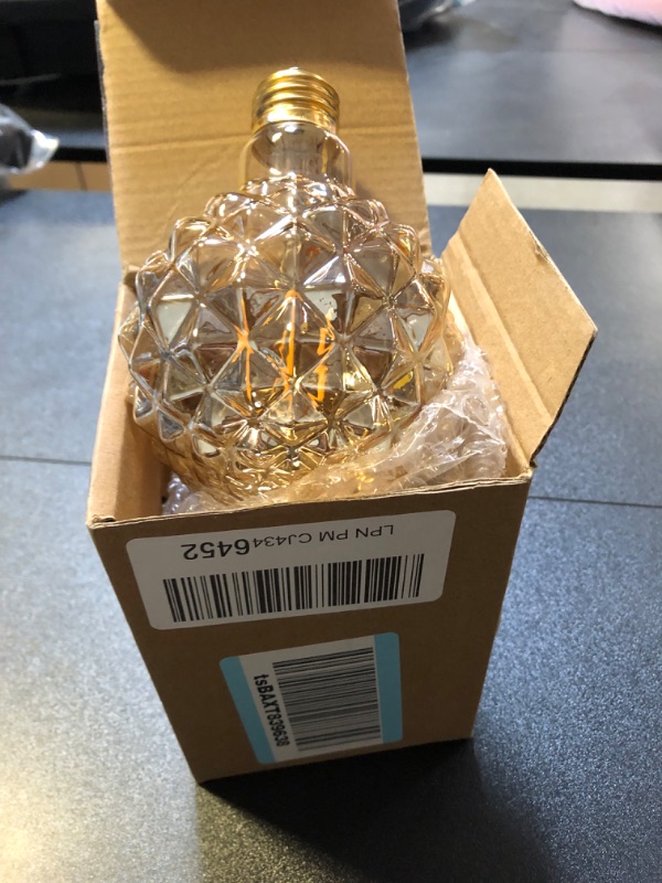 Photo 2 of Walfront G95 Vintage LED Bulb 4W Pineapple?Shape LED Filament Bulb E27 Base for Restaurant Bar Coffee Shop Warm Light 220V(Gold), Bulb
