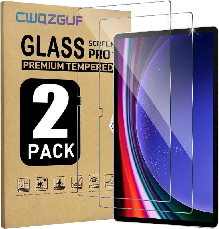 Photo 1 of 2 Pack Galaxy Tab S9 FE Plus/S7 FE/S9 Plus/S8 Plus/S7 Plus 12.4 Inch Tempered Glass Screen Protector, 9H Hardness, High Clarity, Anti-Shatter, Bubble Free for Samsung Galaxy Tab S9 FE Plus/S7
