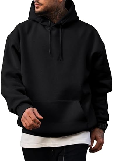 Photo 1 of 3XL JMIERR Mens 2024 Casual Cotton Hooded Collar Drawstring Hoodies Pullover Sweatshirts Casual Long Sleeve Shirts
