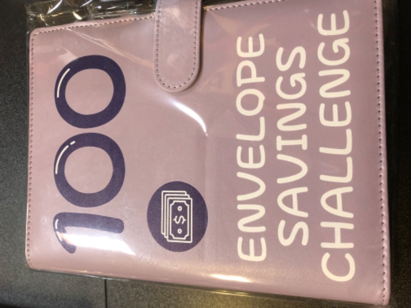Photo 1 of 100 Envelopes Money Saving Challenge, 2023 PU Leather 100 Envelope Challenge Binder, Easy and Funny Way to Save $5,050 Budget Planner, 100-Day Envelope Challenge Kit Money Saving Binder Leather-Purple