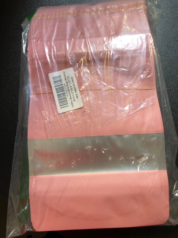 Photo 2 of 100 Pack Smell Proof Bags, 5.9"x8.6" Resealable Bags with Matte Window, Foil Pouch Stand Up Sealable Bags for Packaging (Pink) 5.9" x 8.6" Pink