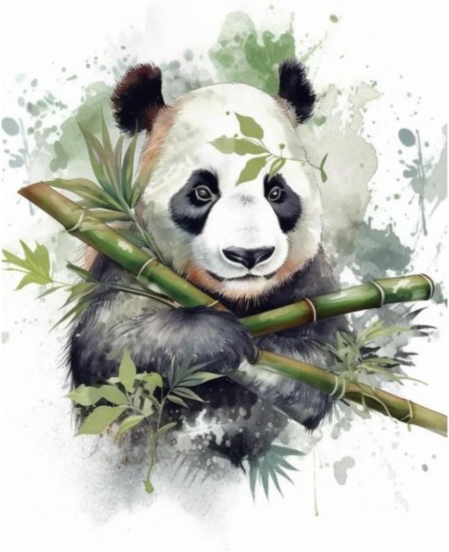 Photo 1 of 2pc DIY 5D Diamond Art Painting Kit Cartoon Cross Stitch Diamond Art Painting Picture Kit Canvas Diamond Rhinestone Crystal Cross Stitch Embroidery Picture Adult Home Decor Wall Decor (giant panda)
