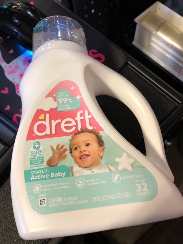 Photo 2 of Dreft Stage 2: Active Baby Liquid Laundry Detergent, 32 Loads 46 fl oz (Packaging May Vary) Original Baby Fresh Scent 50.0 Ounce (Pack of 1)