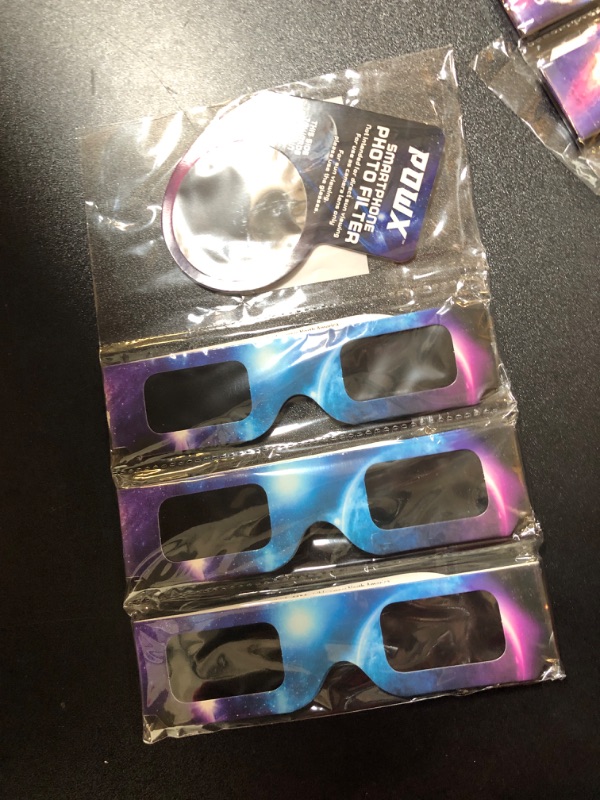 Photo 2 of CE/ISO Certified Solar Eclipse Viewing Glasses, Bonus Smartphone Photo Filter 