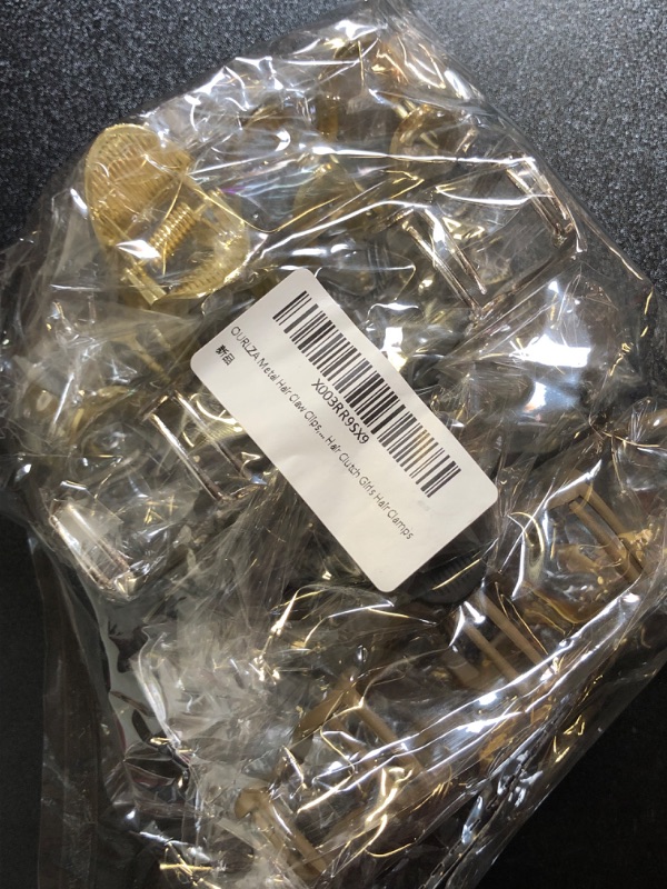 Photo 1 of Large Gold Hair Clips for Women, Thin Thick Curly Hair Accessories Strong Hold Cololful Non slip Big Black Claw Clip Hair Clutch Girls Hair Clamps 