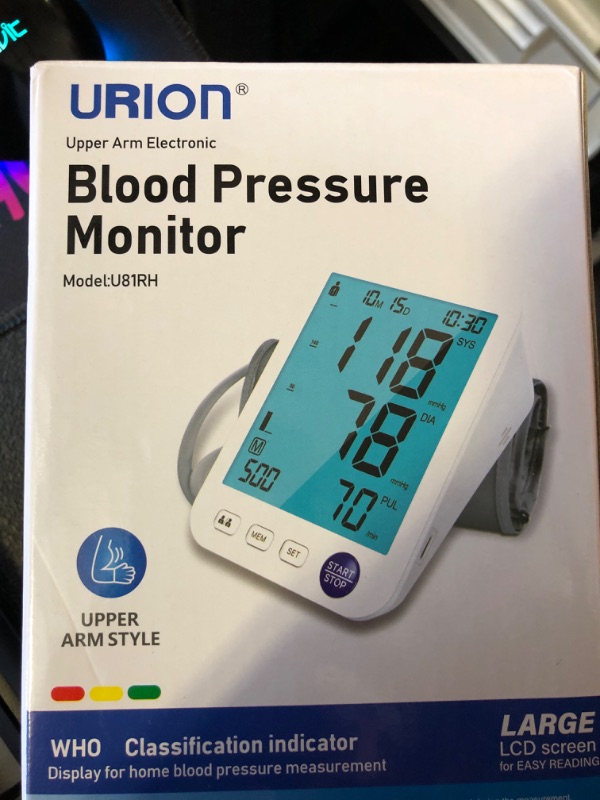 Photo 2 of Blood Pressure Monitor Upper Arm Large LED Backlit Screen 1000 Sets Memory Automatic Digital BP Machine Adjustable BP Cuff