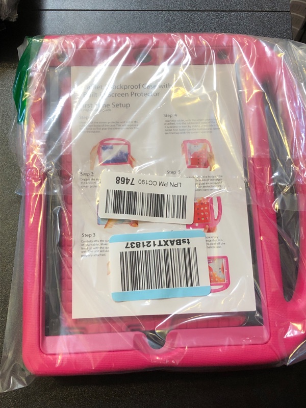 Photo 1 of Durable Shockproof Handle Stand Kids Case for Apple iPad 7/8/9 Gen, Pink 