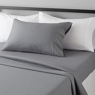 Photo 1 of Bedsure Twin XL Sheet Set Dorm Bedding, Rayon Derived from Bamboo, Twin Extra Long Sheets for Kids, Deep Pocket Up to 16", Hotel Luxury Silky Bedding Sheets & Pillowcases, Dark Grey https://a.co/d/9JipK6P