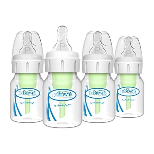 Photo 1 of Dr. Brown’s Natural Flow® Anti-Colic Narrow Baby Bottle, 2oz/60mL with Preemie Flow™ Nipple, 4 Pack, 0m+
