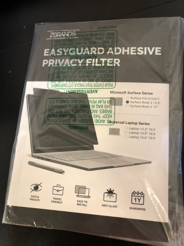 Photo 1 of Easyguard Adhesive Privacy Filter - Microsoft Surface Book 2 - 13.5"