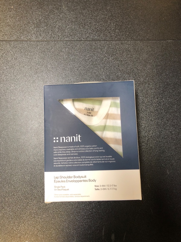 Photo 1 of Nanit Sleep Wear Short Sleeve Bodysuit - 6M, Pistachio Stripe Pistachio Stripe 3-6 Month