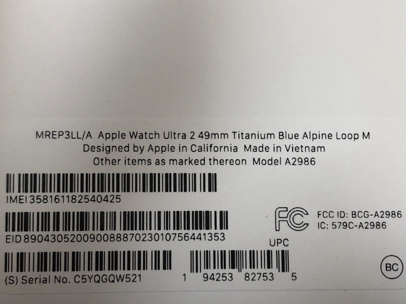 Photo 1 of Apple Watch Ultra 2 [GPS + Cellular 49mm] Smartwatch with Rugged Titanium Case & Blue Alpine Loop Medium. Fitness Tracker, Precision GPS, Action Button, Extra-Long Battery Life, Carbon Neutral Titanium Case with Blue Alpine Loop Medium - fits 145-190mm wr