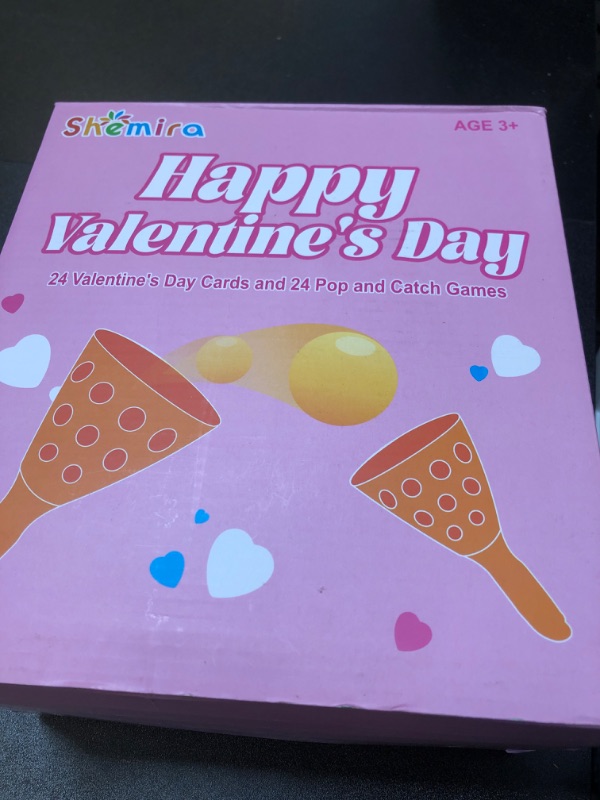 Photo 2 of Shemira 24 Pack Valentines Day Cards for Kids Classroom, Pop and Catch Ball Game with Valentines cards for kids, Valentines Gift for Kids, Valentines Exchange Cards Bulk, Valentines Party Favor
