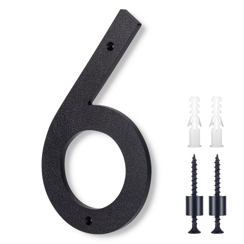Photo 1 of 10 Inch Large House Numbers,Floating House Numbers, Big Plastic Outside Address Numbers for Door, Garden Door Address Numbers for House, 911 Visibility Signage (6)