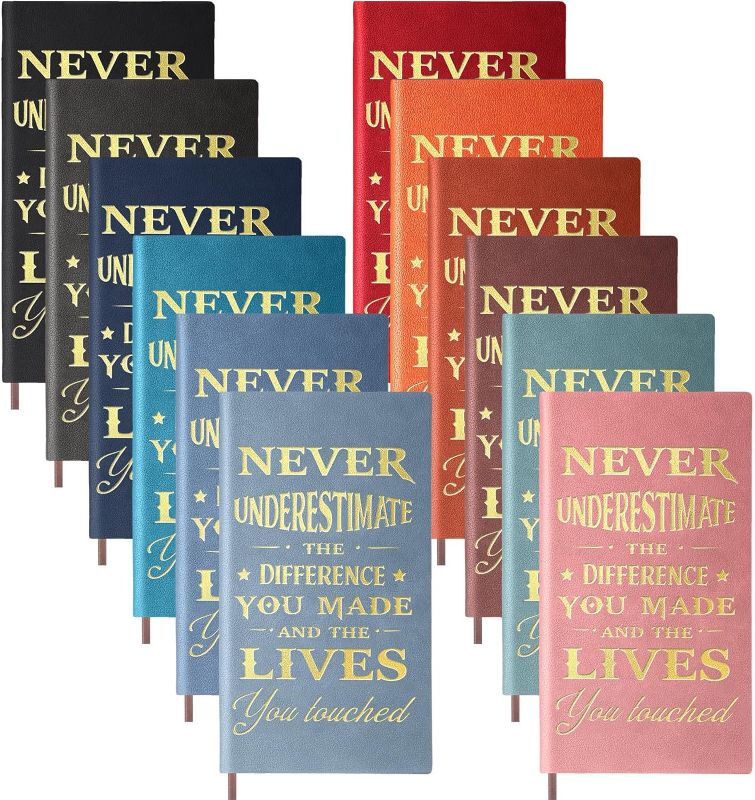 Photo 1 of 12 Pcs Retirement Gifts Going Away Leaving Gifts for Colleagues Coworkers, Never Underestimate the Difference You Made Goodbye Farewell Leather Journal Thank You Gifts for Women Men
