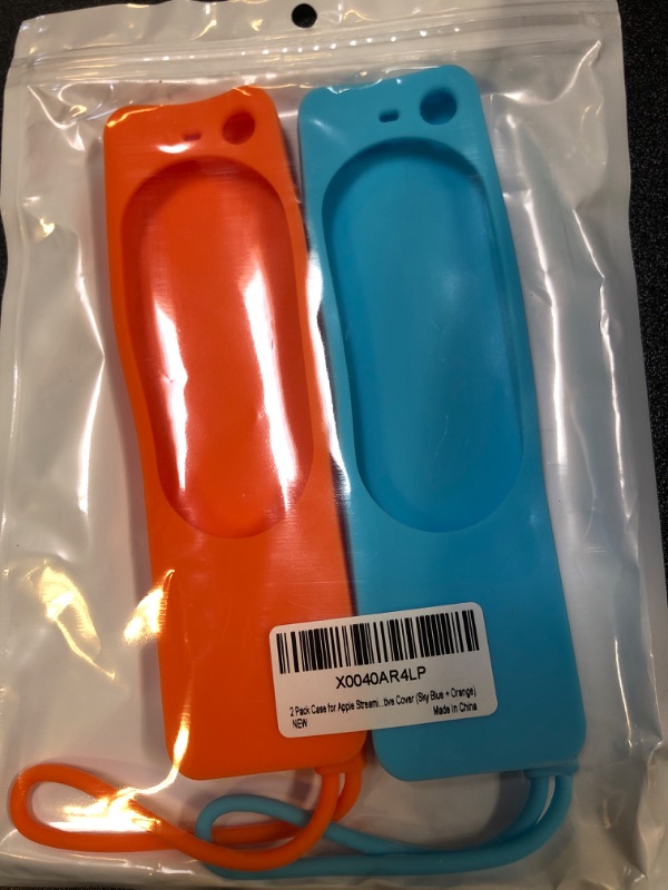 Photo 2 of 2 Pack Remote Cover for Apple TV, Silicone Protective Case for Apple TV 4K 6 Gen Remote, 2022 Apple Siri Remote 3rd Gen 2021 Siri Remote 2nd Gen Anti-Slip Remote Case (Sky Blue + Orange not Glow)
