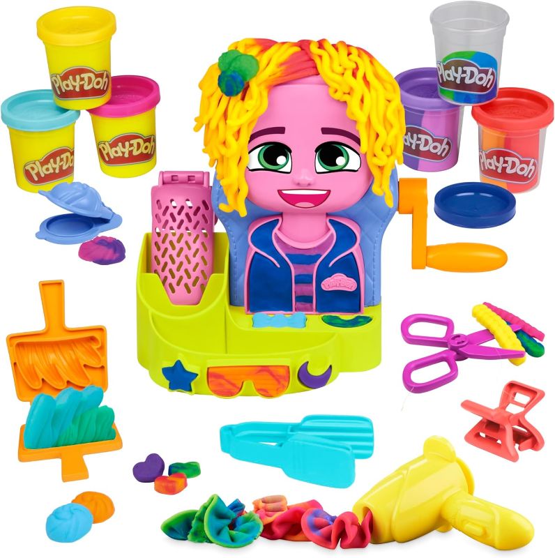 Photo 1 of Play-Doh Hair Stylin' Salon Playset with 6 Cans, Pretend Play Toys for Girls and Boys Ages 3 and Up
