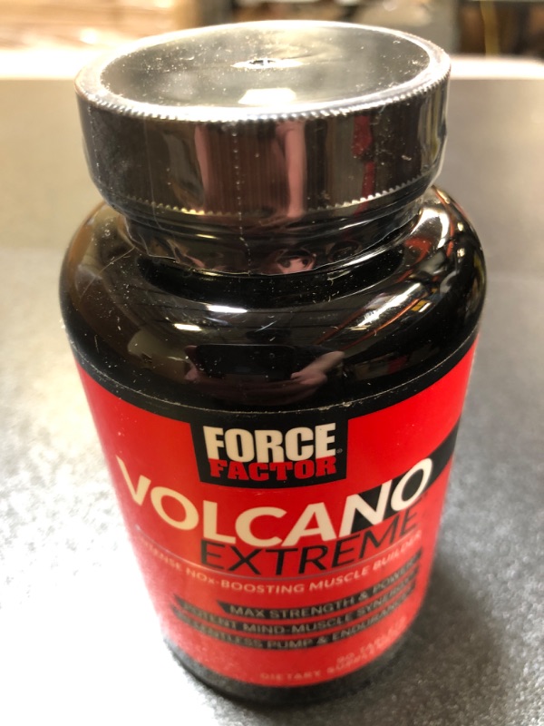 Photo 2 of Force Factor Volcano Extreme Pre Workout Nitric Oxide Booster Supplement for Men with Creatine, L-Citrulline,and Huperzine A for Better Muscle Pumps, Strength, Focus, Workout Performance, 90 Tablets 90 Count (Pack of 1) BEST BY 5/2024