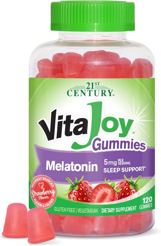 Photo 1 of 021st Century Vitajoy Melatonin Gummies, Multi, Strawberry, 120 Count
EXP 07/2025