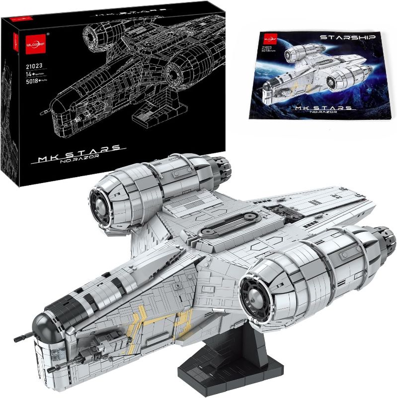 Photo 1 of MOC Starship Toys The Razor Crest Spaceship Model Building Kits,Star Plan UCS Collectible Set for Adults Compatible with Star Wars A New Hope Educational Blocks (5018 Pieces)
 (NEW, FACTORY SEALED)