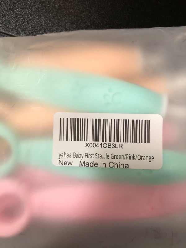 Photo 1 of Baby First Stage Feeding Spoons, BPA Free Silicone Spoons for Toddlers Infants Kids,Gum-Friendly 6 Pack,Cute Bear Handle Green/Pink/Orange
