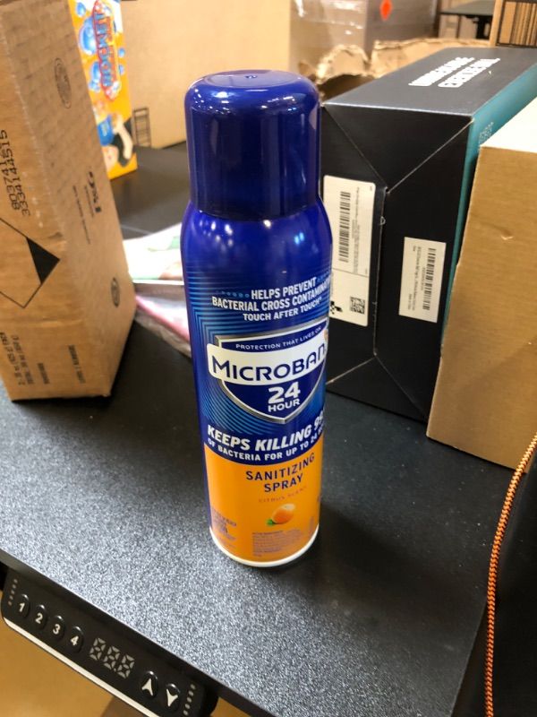 Photo 2 of Microban 24 Hour Disinfectant Sanitizing Spray, Citrus Scent, 15oz 15 Ounce (Pack of 1)1029629019
