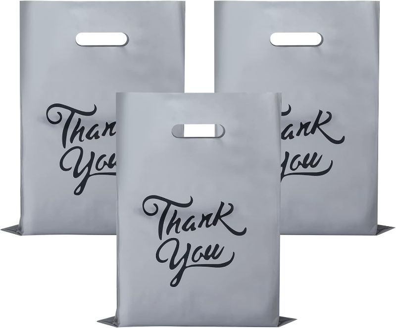 Photo 1 of 100Pcs Thank You Merchandise Bags for wholesale items for Goodie bags,boutique Packaging Clothes, T shirt, Books, Grocery Goods,Reusable Gift Bags