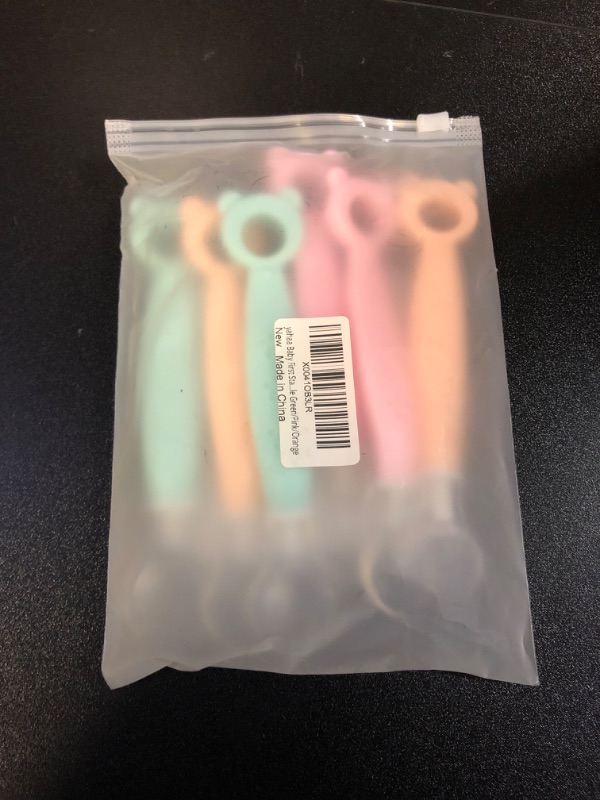 Photo 2 of Baby First Stage Feeding Spoons, BPA Free Silicone Spoons for Toddlers Infants Kids,Gum-Friendly 6 Pack,Cute Bear Handle Green/Pink/Orange
