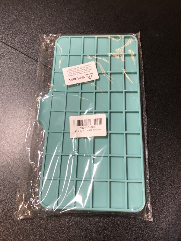Photo 2 of Meiliweser Silicone Bathroom Soap Dishes with 5°Slope Drain Spout-Bathroom and Kitchen Sink Organizer Sponge Holder Dish Soap Tray-Blue,10"x5.6"
