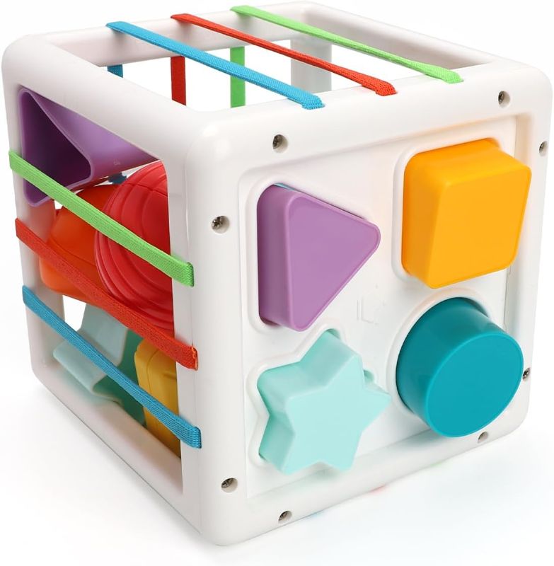 Photo 1 of Baby Toys 12-18 Months, Shape Sorter Colorful Cube Sensory toys, Toddler Developmental Learning Toys | Multi Shape Blocks Montessori Toys Fine Motor Skills, Birthday Gifts for Baby Toys 6-12-18 Months
