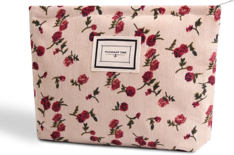 Photo 1 of DALULU FLOWER  MAKEUP BAG (BEIGE ROSE)