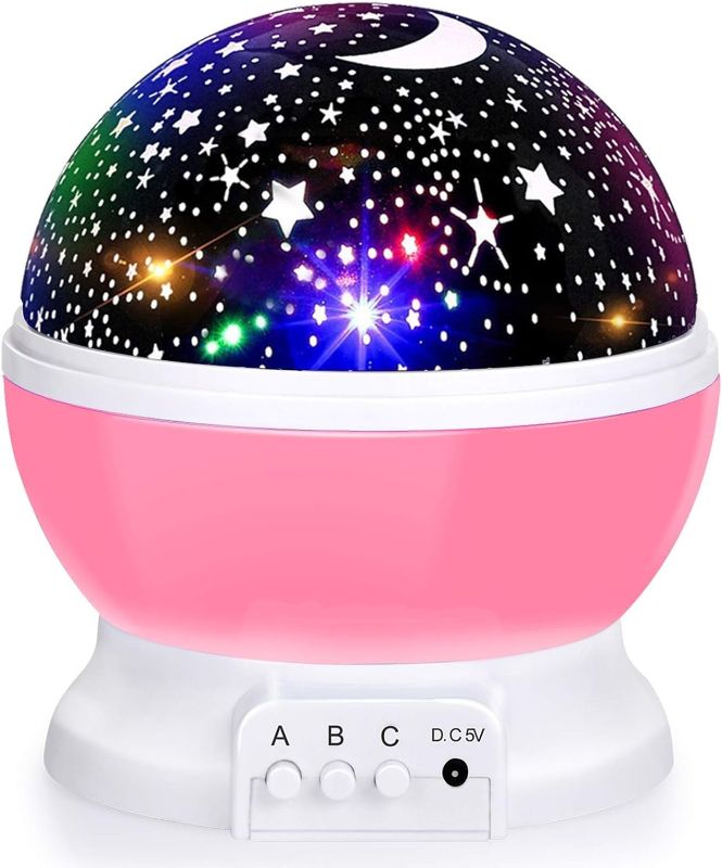 Photo 1 of SUNNEST Night Light for Kids,Kids Night Light, Star Night Light, Nebula Star Projector 360 Degree Rotation Moon Star Projector - 4 LED Bulbs 8 Light Color Changing with USB Cable
