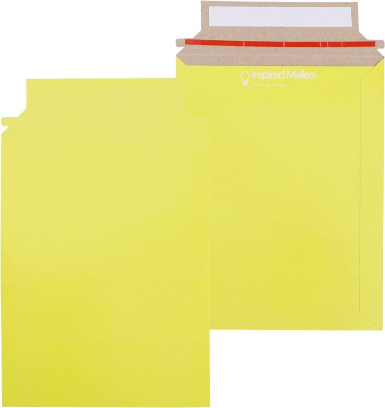 Photo 1 of Paperboard Mailers 6x8" - Yellow Paper Mailers - 25 Pack - Cardstock Envelopes - Paper Mailing Envelopes - Cardboard Envelope Mailers - Cardboard Envelopes - Cardboard Mailers
